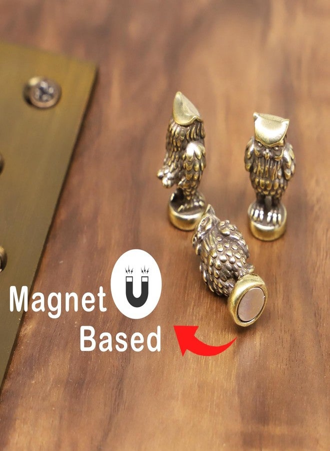 RillyRellow Hinge Head Owl, Hinge Decorative Topper, Miniature Magnetic Figurine Door Decor, Whimsical Quirky Home Decor, Animal Lover Gift, Cute Owl Decor (3 per Set) - Image 5